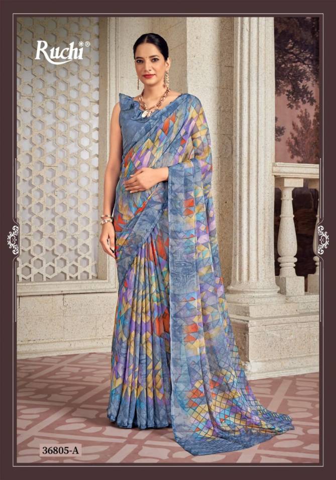 Star Chiffon 173 By Ruchi Chiffon Printed Sarees Wholesale Shop In Surat